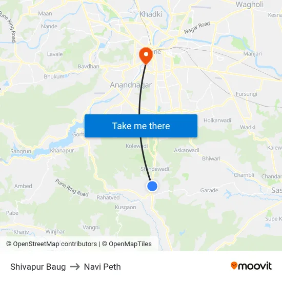 शिवापुर बाग to नवी पेठ map