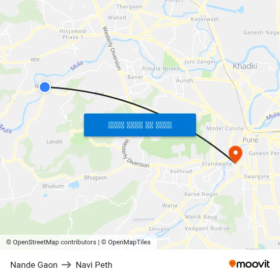 नांदे गाव to नवी पेठ map