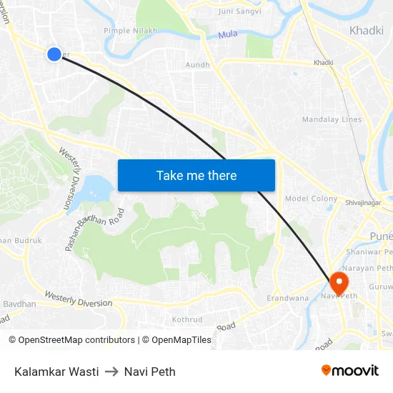 कलामकर वस्ती to नवी पेठ map
