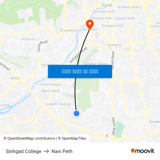 सिंहगड कॉलेज to नवी पेठ map