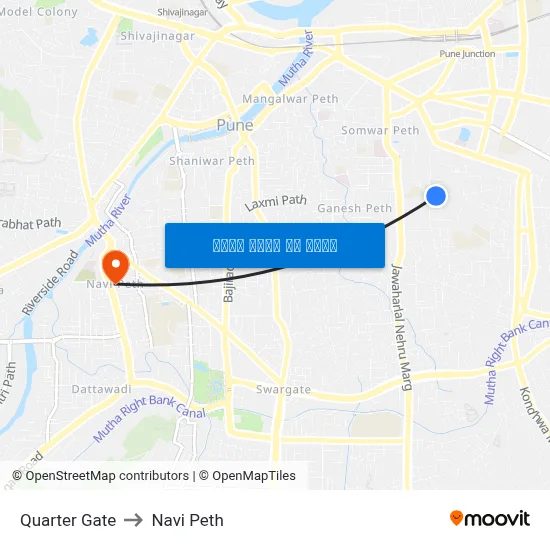 क्वार्टर गेट to नवी पेठ map
