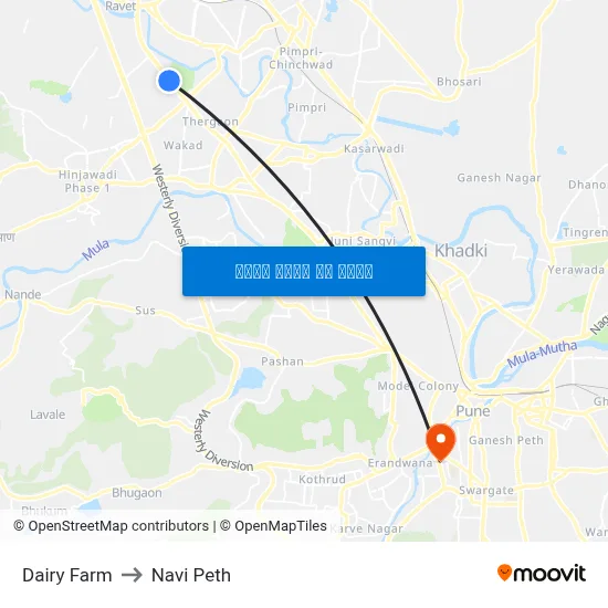 डेयरी फार्म to नवी पेठ map