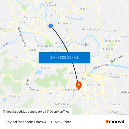 गोविंद यशदा चौक to नवी पेठ map