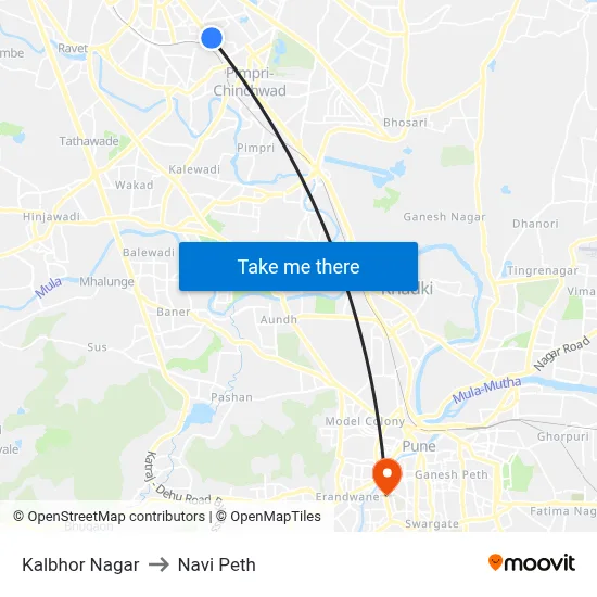 कलभोर नगर to नवी पेठ map