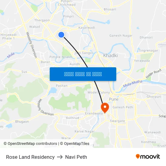 रोज लैंड रेसिडेंसी to नवी पेठ map