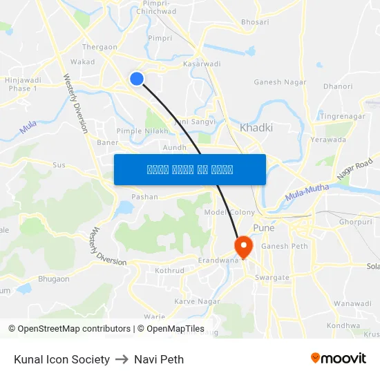 कुणाल आइकॉन सोसायटी to नवी पेठ map