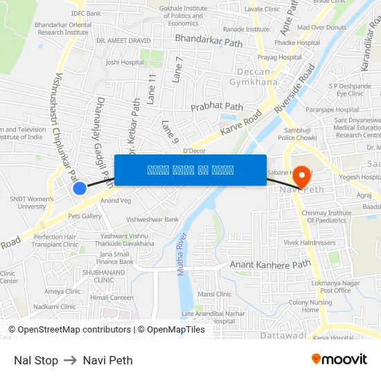 नल स्टॉप to नवी पेठ map