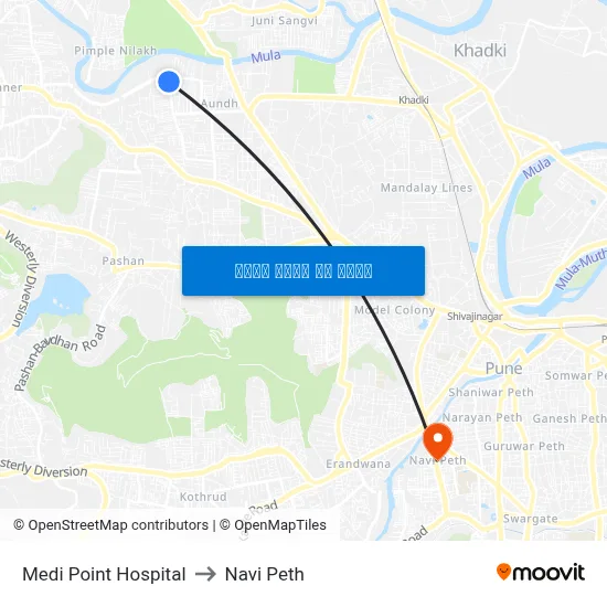 मेडी पॉइंट हॉस्पिटल to नवी पेठ map