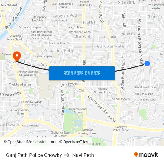 गंज पेठ पुलिस चौकी to नवी पेठ map
