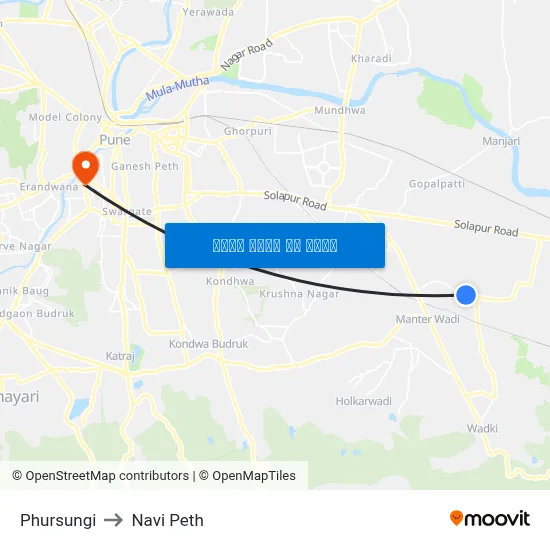 फुरसुंगी to नवी पेठ map