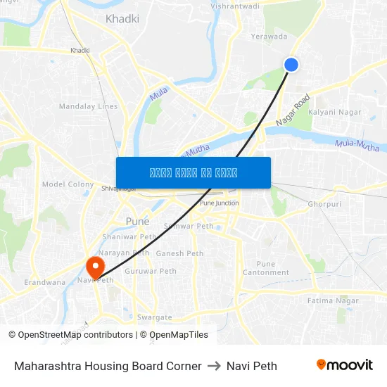 महाराष्ट्र हाउसिंग बोर्ड कॉर्नर to नवी पेठ map