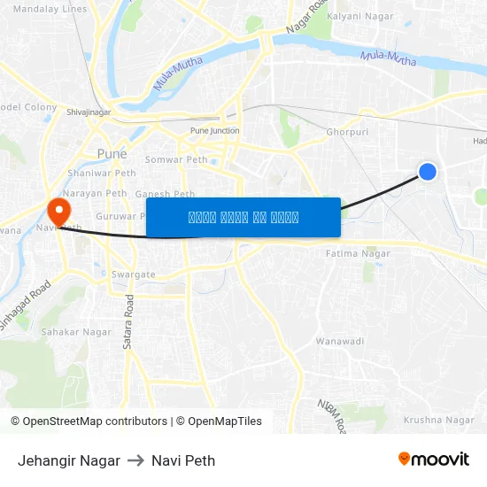 जहांगीर नगर to नवी पेठ map
