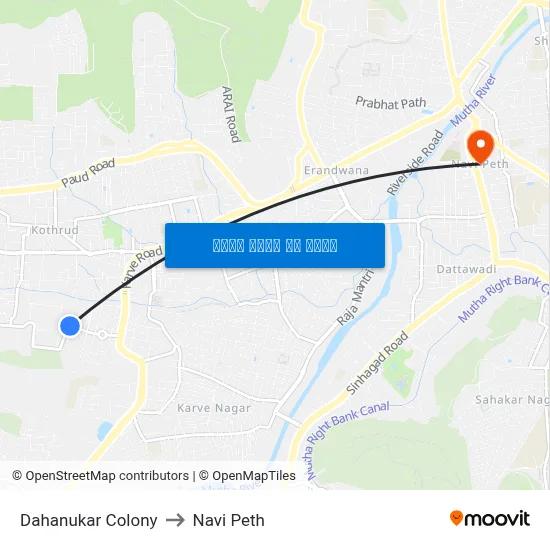 दहानुकर कॉलोनी to नवी पेठ map