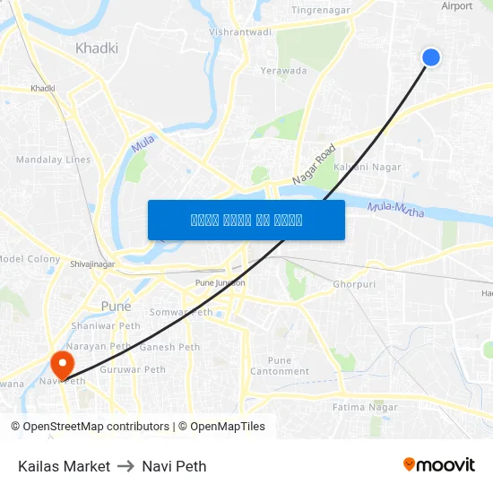 कैलास मार्केट to नवी पेठ map