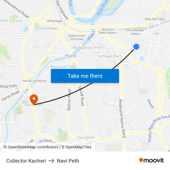 कलेक्टर कचेरी to नवी पेठ map
