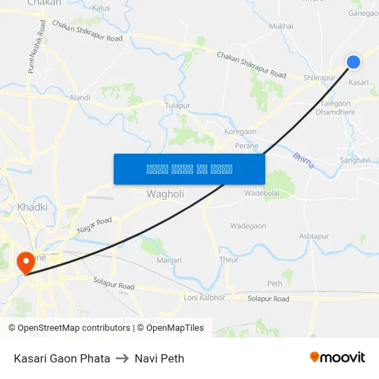 कसरी गांव फाटा to नवी पेठ map
