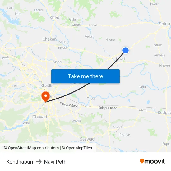 Kondhapuri to Navi Peth map