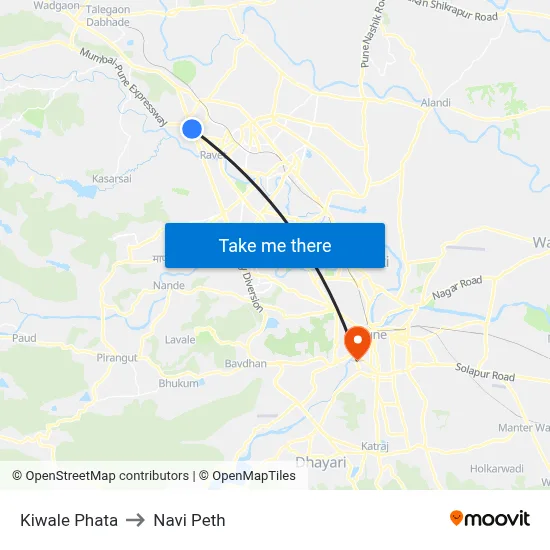 Kiwale Phata to Navi Peth map