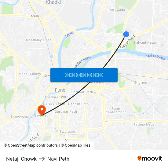 नेताजी चौक to नवी पेठ map