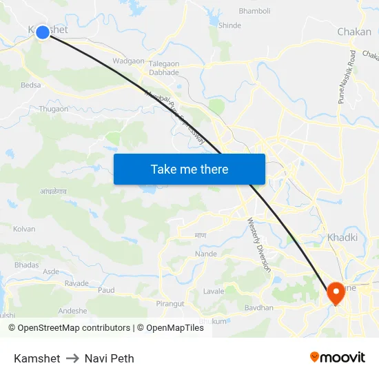 कामशेठ to नवी पेठ map