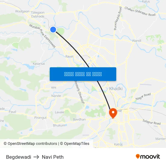 बेगडेवाडी to नवी पेठ map