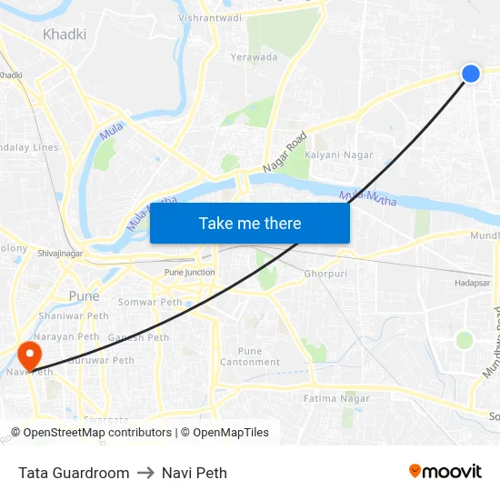 टाटा गार्डरूम to नवी पेठ map