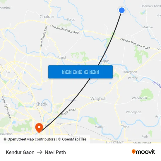 केंदूर गाँव to नवी पेठ map