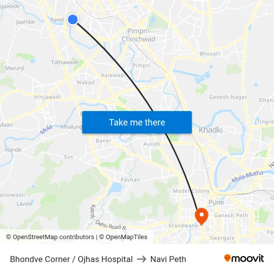 भोंडवे कॉर्नर / ओझास हॉस्पिटल to नवी पेठ map