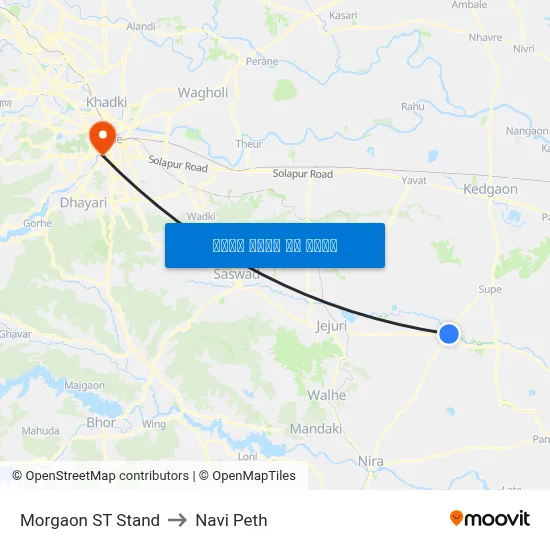 मोरगाव एसटी स्टैंड to नवी पेठ map