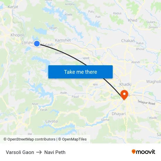 वरसोली गांव to नवी पेठ map