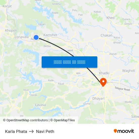 कर्ला फाटा to नवी पेठ map