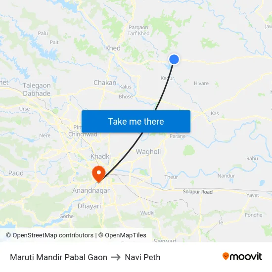 मारुति मंदिर पबल गाँव to नवी पेठ map