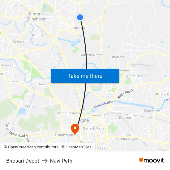 भोसाड़ी डिपो to नवी पेठ map