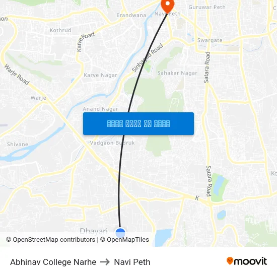 अभिनव कॉलेज नारहे to नवी पेठ map
