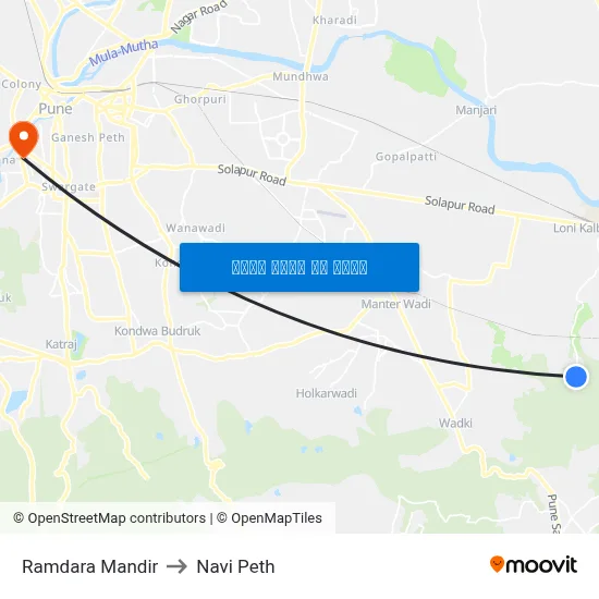 रामदरा मंदिर to नवी पेठ map