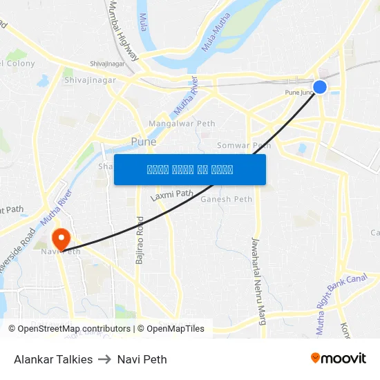 अलंकार टॉकीज to नवी पेठ map