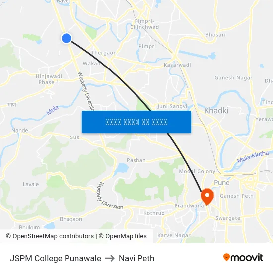 जेएसपीएम कॉलेज पुनावले to नवी पेठ map