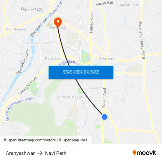 अरण्येश्वर to नवी पेठ map