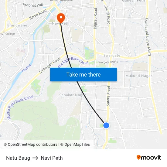 नातू बाग to नवी पेठ map