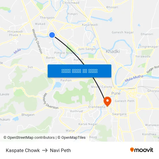 कस्पटे चौक to नवी पेठ map