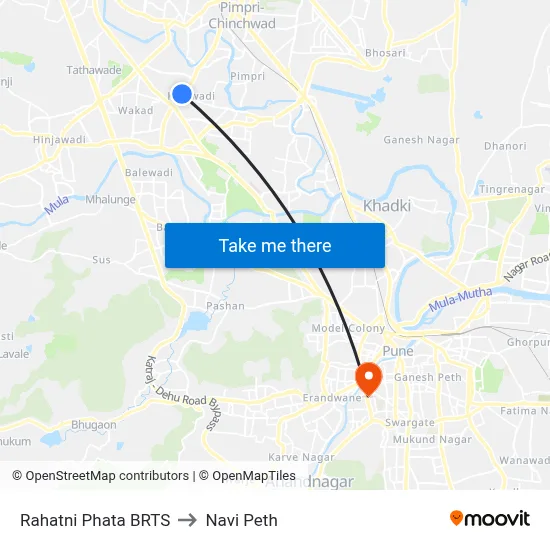 Rahatni Phata BRTS to नवी पेठ map