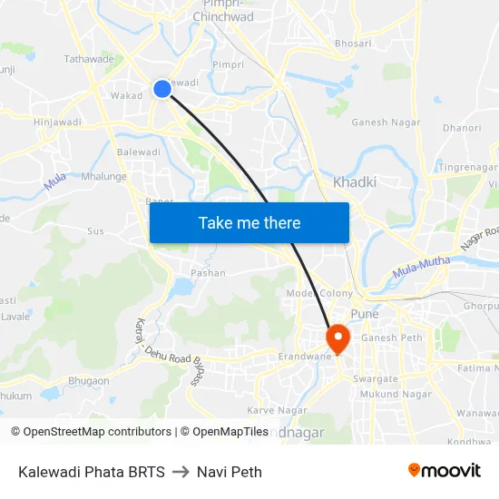 Kalewadi Phata BRTS to नवी पेठ map