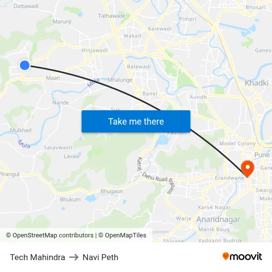 टेक महिंद्रा to नवी पेठ map