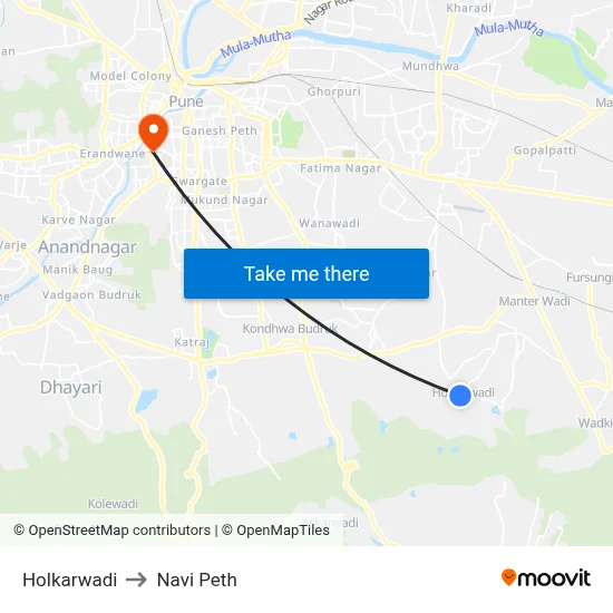 होलकरवाडी to नवी पेठ map