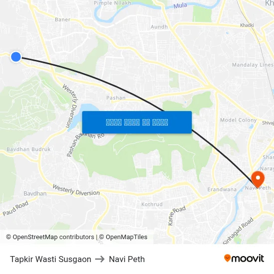 टपकीर वस्ती सुसगाव to नवी पेठ map