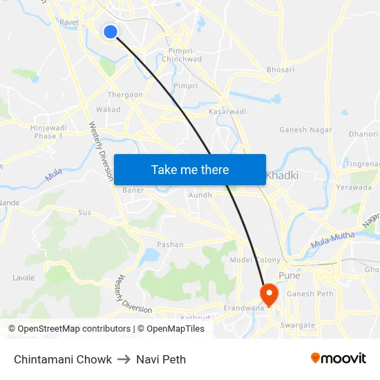 Chintamani Chowk to Navi Peth map