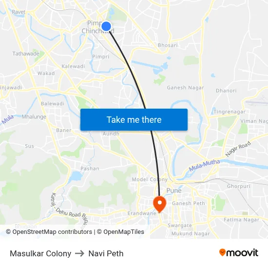 मसुलकर कॉलोनी to नवी पेठ map