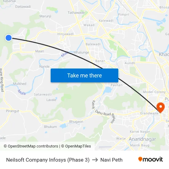 नीलसॉफ्ट कंपनी इन्फोसिस (फेज 3) to नवी पेठ map