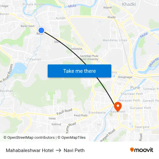 महाबलेश्वर होटल to नवी पेठ map
