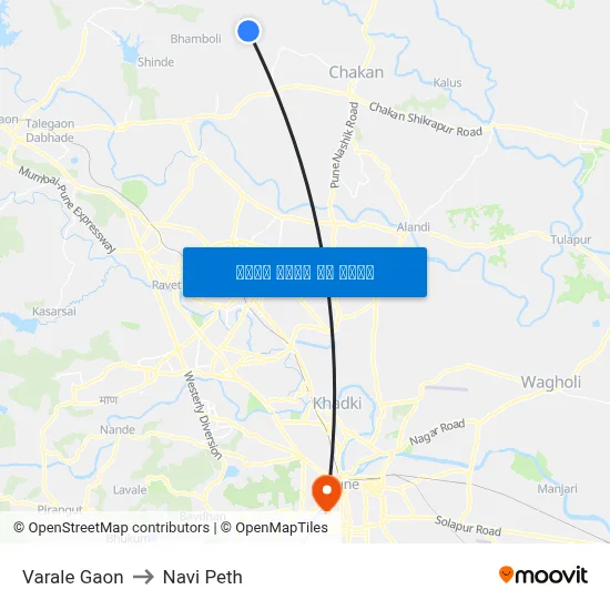 वराळे गांव to नवी पेठ map